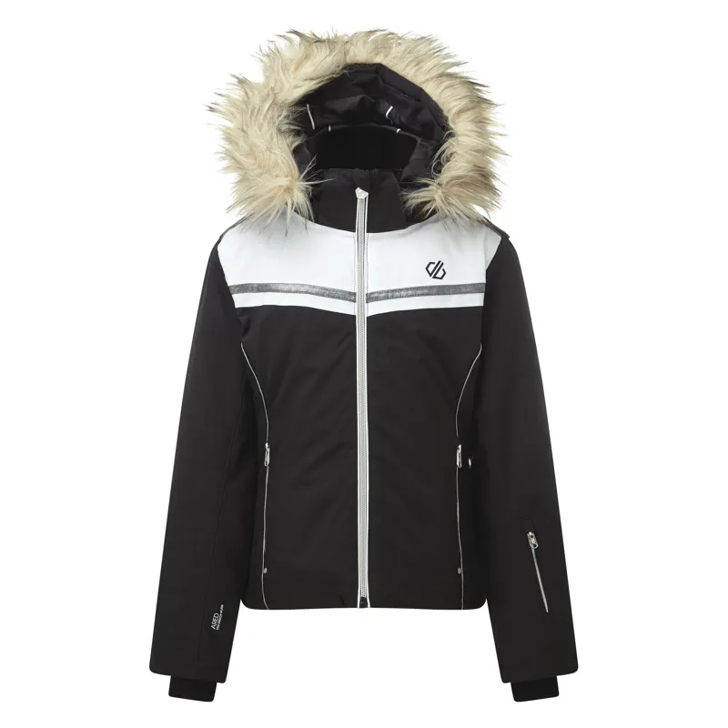Dare2b Estimate Junior Girls Ski Jacket in Black White
